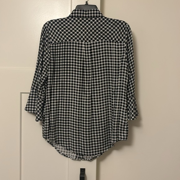 Ethyl Clothing Checkered Button Blouse - Picture 2 of 6